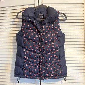 The North Face Floral Navy Puffer Down Vest 700